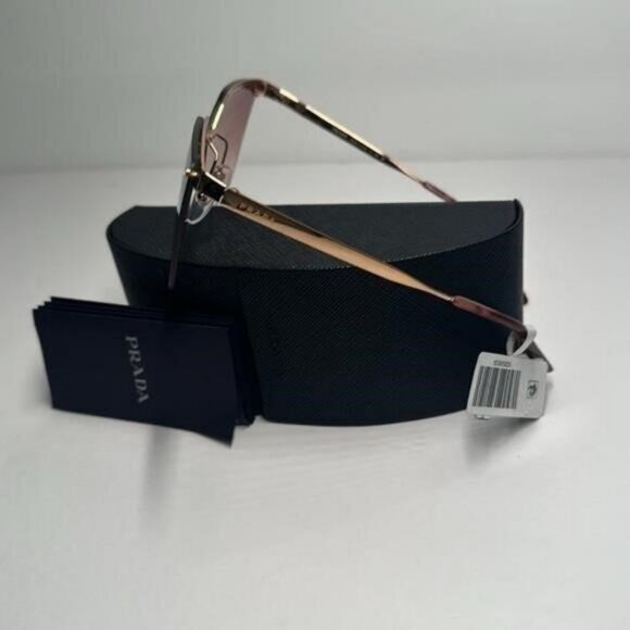 💯- New Prada Cinéma Dark Gold Irregular Cat Eye Sunglasses Cinéma Collection - Picture 5 of 12